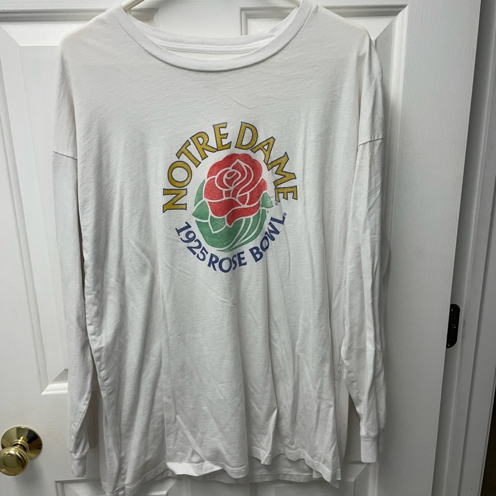 White Long Sleeve Notre Dame Rose Bowl Tee